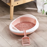 Pet Semi-Enclosed Cat Litter Box Detachable Cat Toilet with Cat Litter Shovel - For Cat Owners - Easy Cleaning & Odor Control - Suitable for Indoor Cats - Great Gift for Cat Lovers