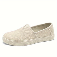 Comfy Slip-On Loafers - Men's Canvas Shoes with Breathable Solid Colours, Non-Slip Soles, Durable Design for Outdoor Activities and Casual Walking - Comfortable, Relaxed Fit for Men's Footwear