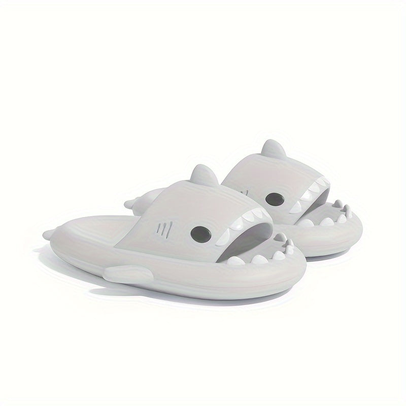 Comfy Shark Cartoon Slides - Unisex Slippers with Soft Wear-Resistant Soles for Casual Summer Outdoor Beach Wear - Breathable, Lightweight, and Easy to Clean
