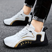 Comfy Men's Casual Shoes - Breathable Fabric Uppers, Non-slip Soles, Lace-up Closure, Perfect for Walking, Driving, All Seasons