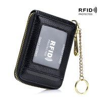 [RFID Credit Card Holder] Casual RFID Credit Card Holder, Multi-compartment Wallet - Simple Zip Around Card Case