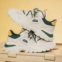 Men's Knit Breathable Chunky Shoes, Casual Lace Up Comfy Soft Sole Sneakers For Outdoor Activities, Spring And Summer, men's footwear