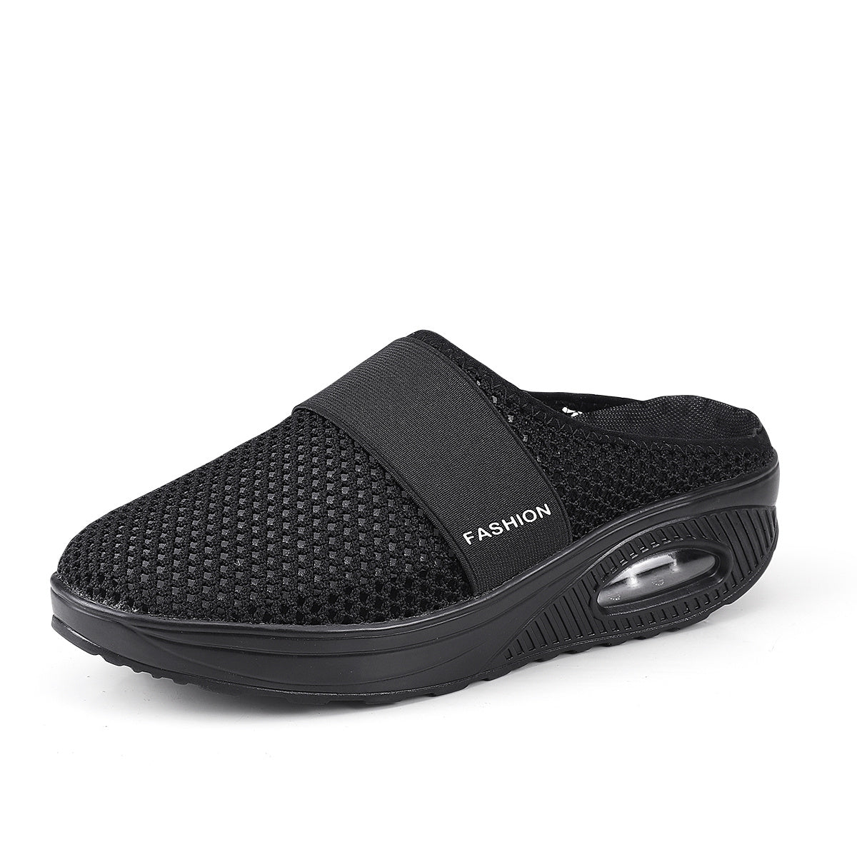 Women's Flying Woven Mesh Sandals, Casual Air Cushion Sole Mules, Breathable & Lightweight Mule Sneakers