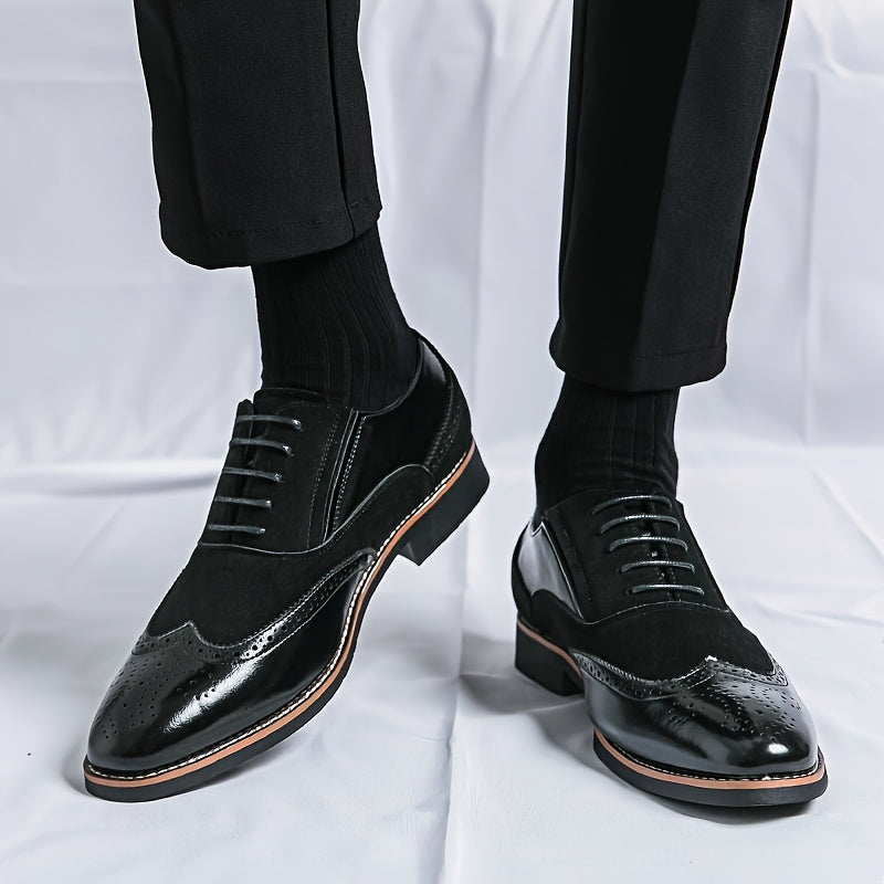 Men'S Dress Shoes Leather Classic Formal Men Oxfords Retro Derby Oxford