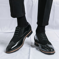 Men'S Dress Shoes Leather Classic Formal Men Oxfords Retro Derby Oxford