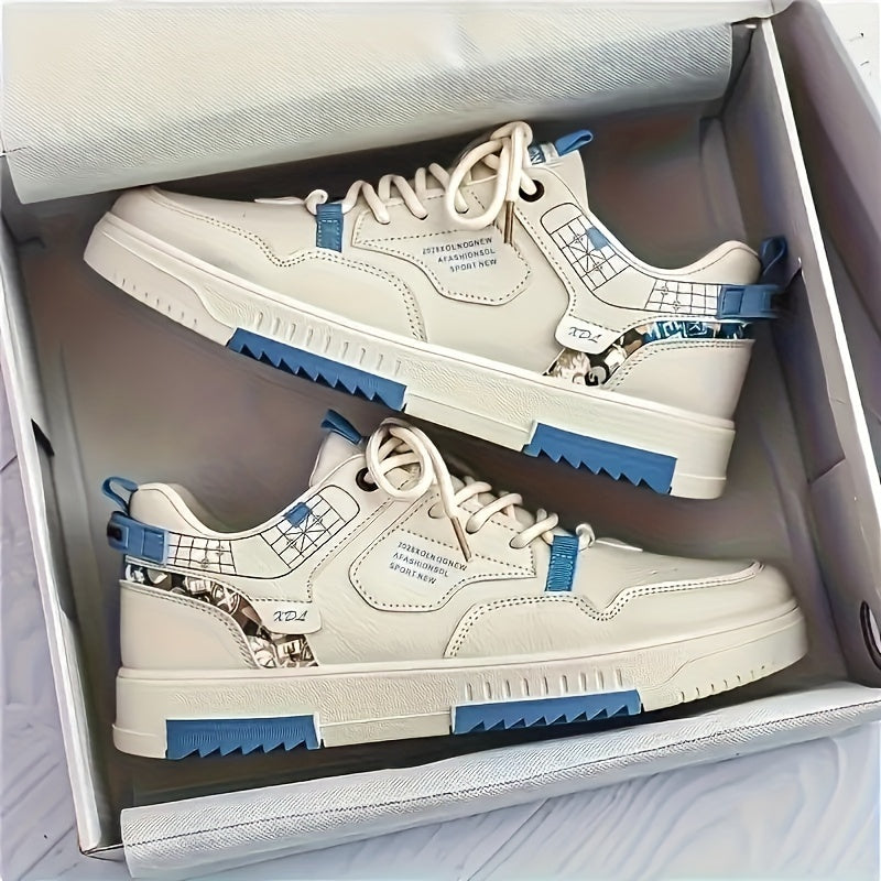 Men's Trendy Skate Shoes, Graphic Print Non-Slip Sneakers, Men's Footwear