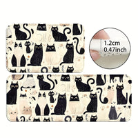 Cats Animal Kitchen Mats: Non-slip, Durable Bathroom Pads, Comfortable Standing Runner Rugs, Carpets for Kitchen, Home, Office, Sink, Laundry Room, Bathroom, Spring Decor, Available in Different Sizes