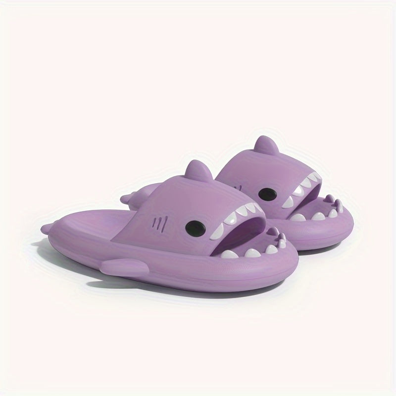 Comfy Shark Cartoon Slides - Unisex Slippers with Soft Wear-Resistant Soles for Casual Summer Outdoor Beach Wear - Breathable, Lightweight, and Easy to Clean