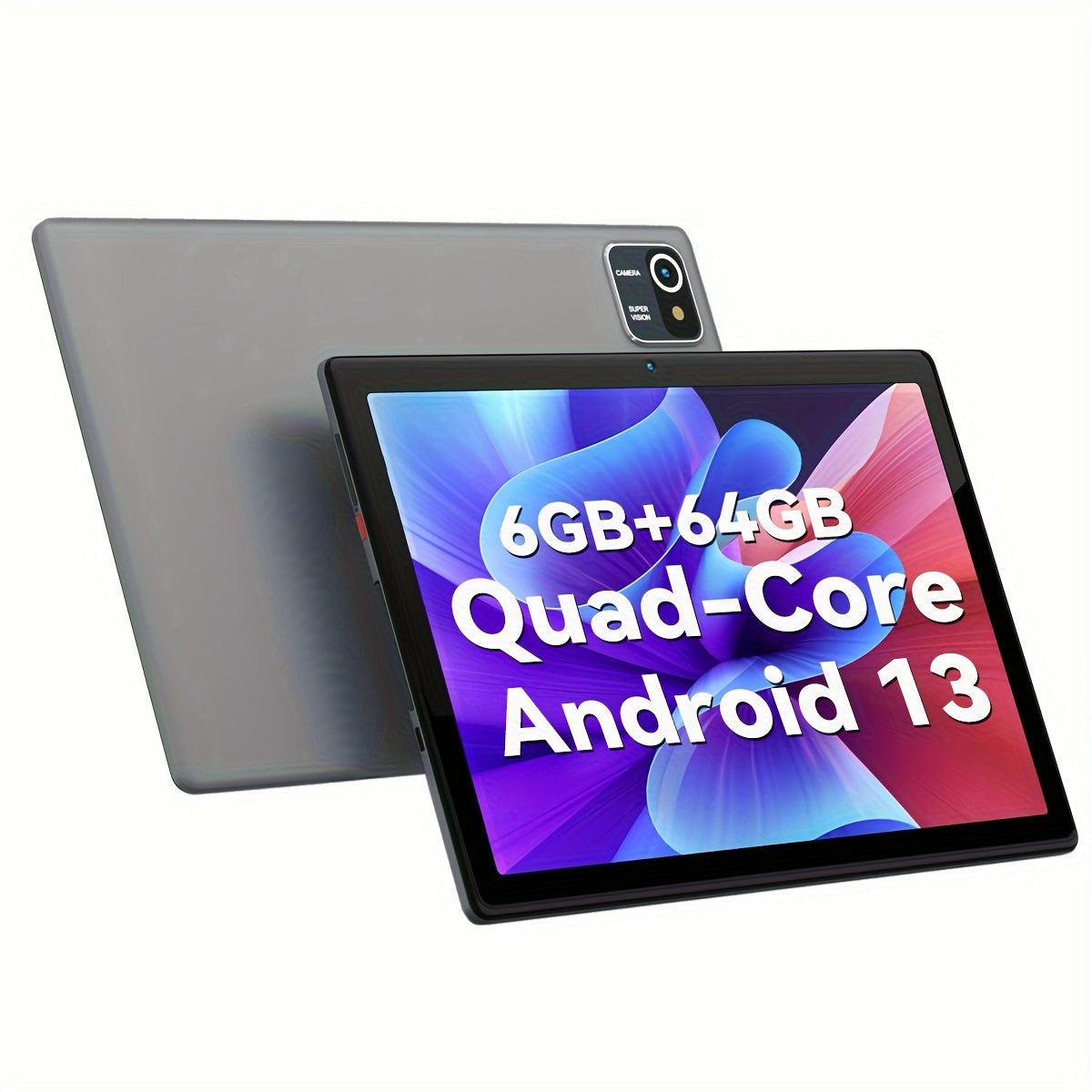 10 Inch Tablet Android 13 Tablet, Quad Core Tablet, 2GB Memory, 64GB ROM, 128GB Expansion, 5000mAh, 1280x800 HD Touch Screen, 5 Million Pixels+8 Million Pixels, WiFi, Dual Camera