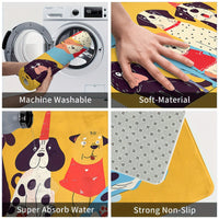 Festive Dog Animal Kitchen Mats: Non-slip, Durable, and Comfortable for Kitchen, Home, Office, Bathroom, and Laundry Room - Available in Different Sizes