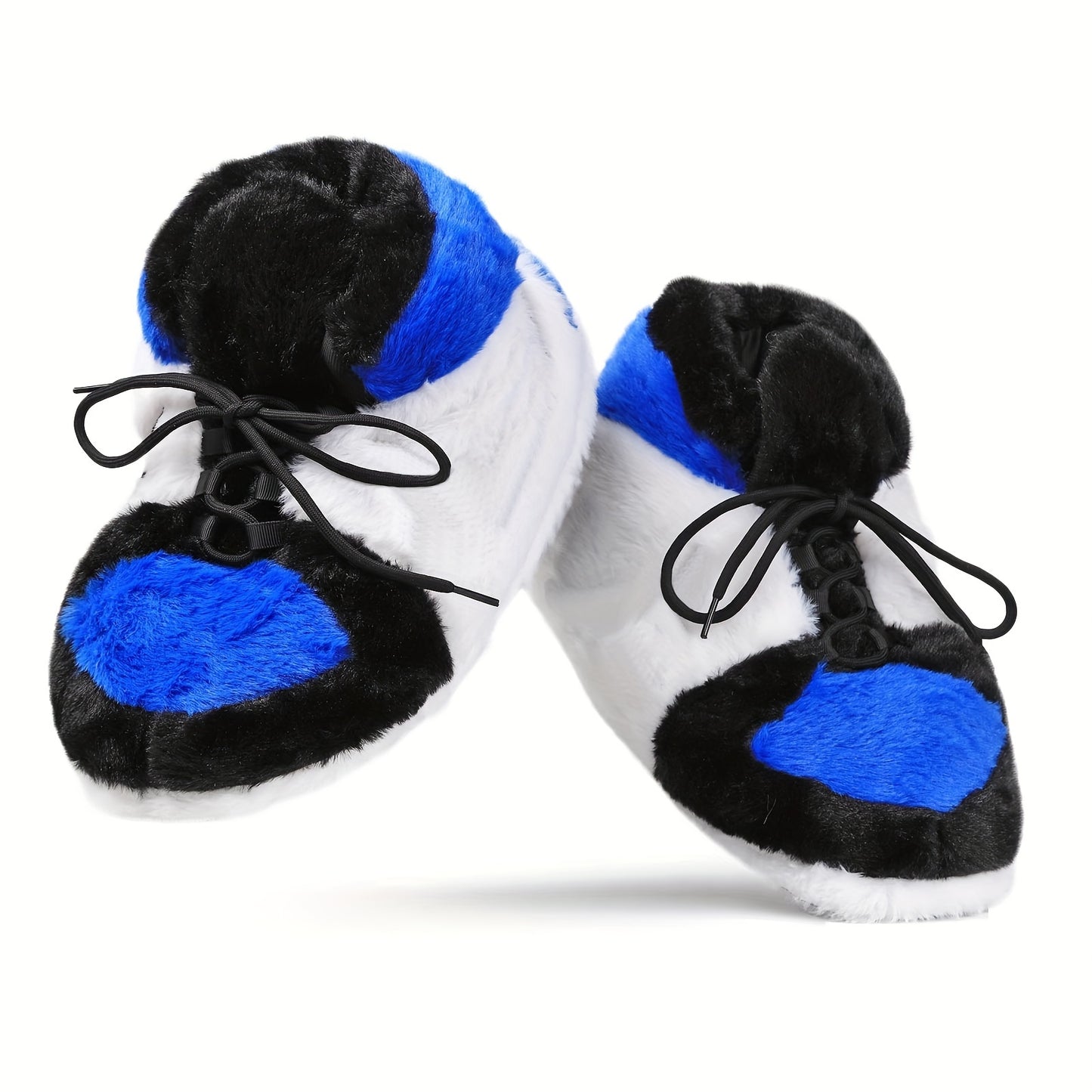 Men's Fuzzy Lace Up Thermal Home Shoes, Comfy Non Slip Casual Funny Indoor Shoes, Men's Footwear