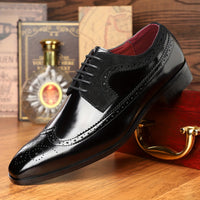 Classic Wingtip Longwing Brogues Derby Shoes - Ultra Comfy, Non-Slip, Durable Rubber Soles, Breathable Lining, Office-Ready, Men's Footwear for Formal Occasions