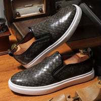 Plus Size Men's Vintage Solid Color Slip On Loafer Shoes, Comfy Non Slip Casual Durable Rubber Sole Walking Shoes, Men's Footwear
