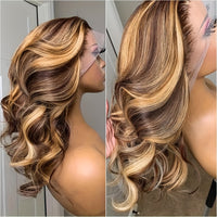 250% Density Ultra-Lush Honey Blonde Body Wave Wig - 13x6x1 T-Part Remy Human Hair with Pre-Plucked Natural Hairline & Baby Hair