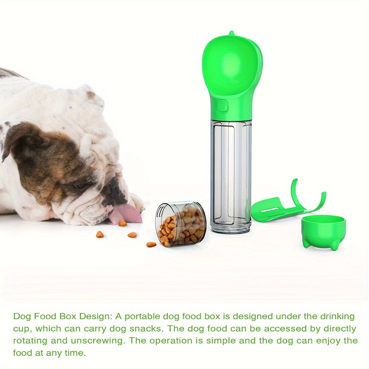 3 In 1 Portable Dog Water Bottle, Multifunctional Leak-Proof Pet Water Bottles With Food Container And Litter Shovel Design For Walking And Travel