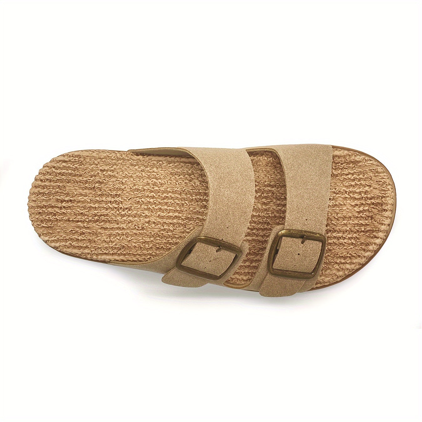 Men's Solid Colour Open Toe Breathable Slippers With Buckle Straps, Comfy Non Slip Casual Durable EVA Sole Slides, Men's Footwear