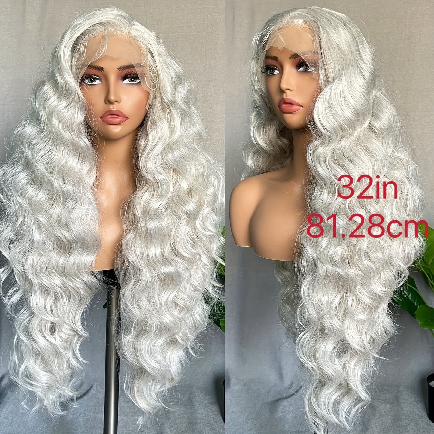 Full Head Lace Front Synthetic Wig - Wavy & Curly Hair, Middle Part, Music Festival Style, Long Hair, Full Coverage, Breathable, Adjustable Cap, Easy to Wear - for Women, Perfect for Music Festivals, Cosplay, and Everyday Wea