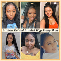 Chic Lace Front Braided Wig For Women - 180% Density, Synthetic Twist Box Braids With Youngsters Hair, Straight Texture, 13X6 Cap