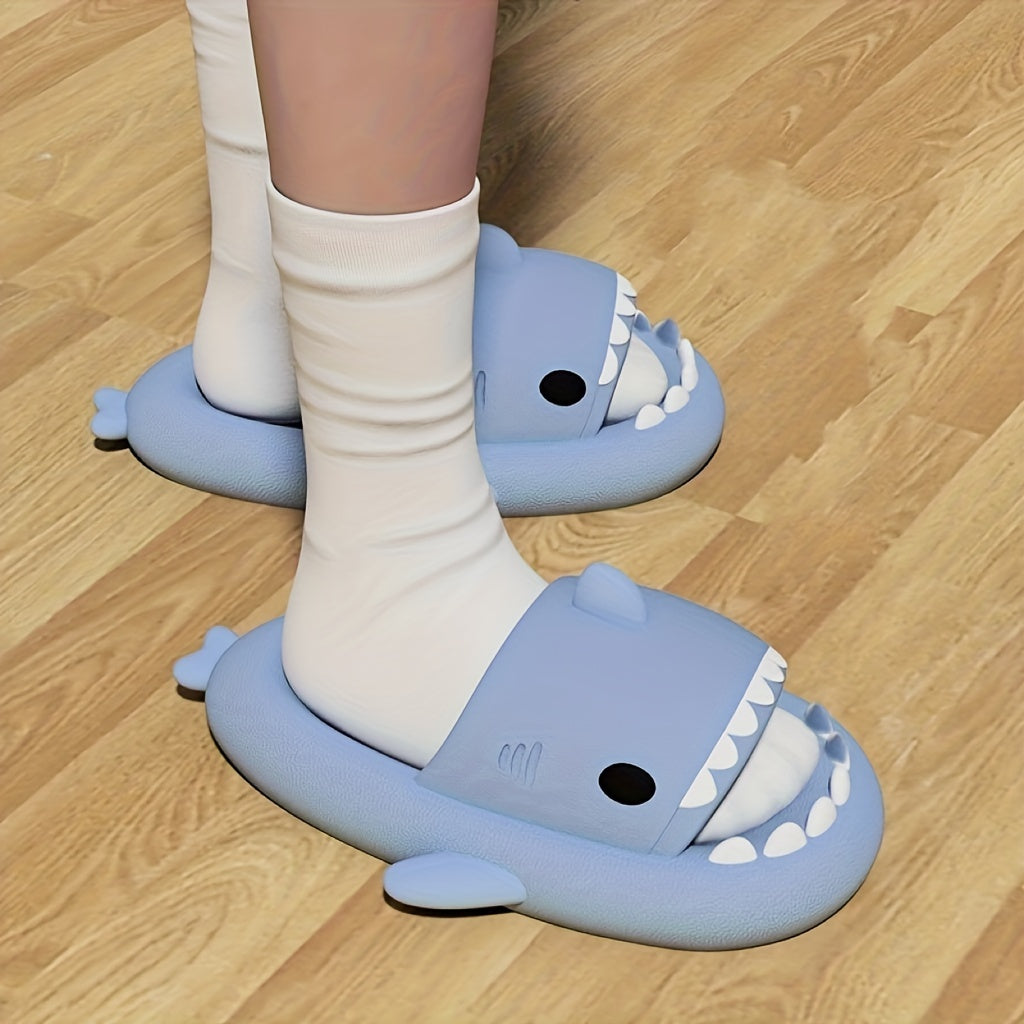 Comfy Shark Cartoon Slides - Unisex Slippers with Soft Wear-Resistant Soles for Casual Summer Outdoor Beach Wear - Breathable, Lightweight, and Easy to Clean