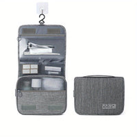 Large Capacity Travel & Business Makeup Organizer Bag - Durable Polyester, Wet & Dry Separation Design, Multiple Compartments for Cosmetics, Toiletries, And Accessories, Ideal for And Women, Travel Organizer|Sleek Organizer|D