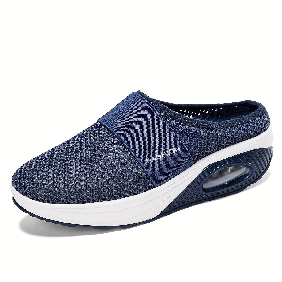 Women's Flying Woven Mesh Sandals, Casual Air Cushion Sole Mules, Breathable & Lightweight Mule Sneakers
