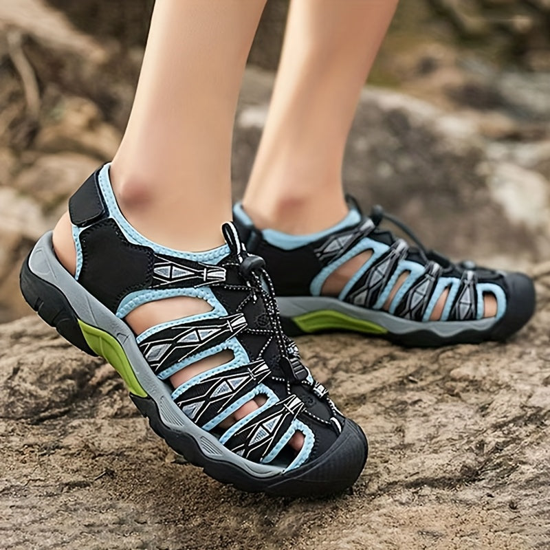 Summer Big Size Men'S Sandals Thick Sole Wear-resistant Outdoor Sports Toe-covered Leisure Sandals Breathable Hollow Men'S Beach Shoes Four-season Slippers