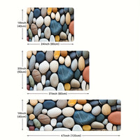 1pc Vibrant Pebble Pattern Rug - Anti-Slip Bathroom & Kitchen Mats, Decorative Water-Resistant Floor Coverings for Indoor/Outdoor Use, Perfect Non-Slip Bath Mat, Kitchen & Toilet Mats