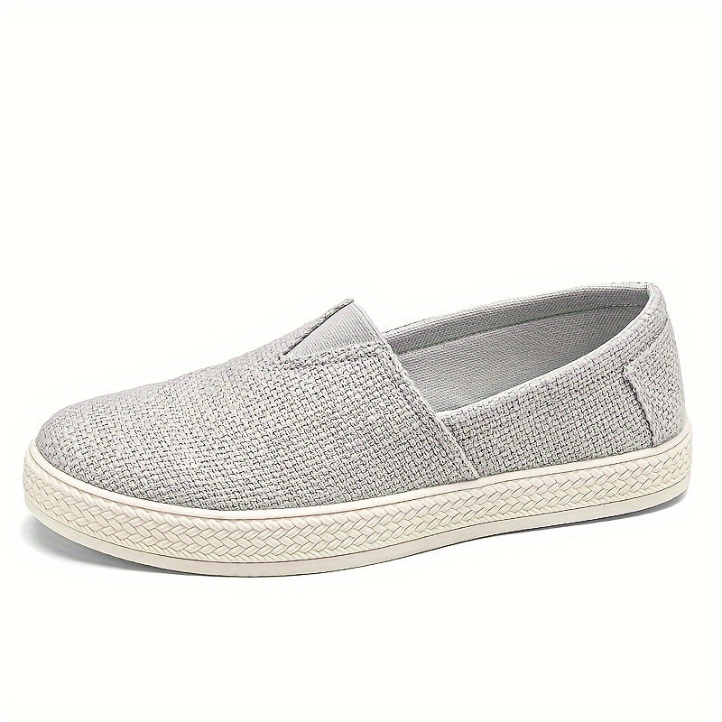 Comfy Slip-On Loafers - Men's Canvas Shoes with Breathable Solid Colours, Non-Slip Soles, Durable Design for Outdoor Activities and Casual Walking - Comfortable, Relaxed Fit for Men's Footwear