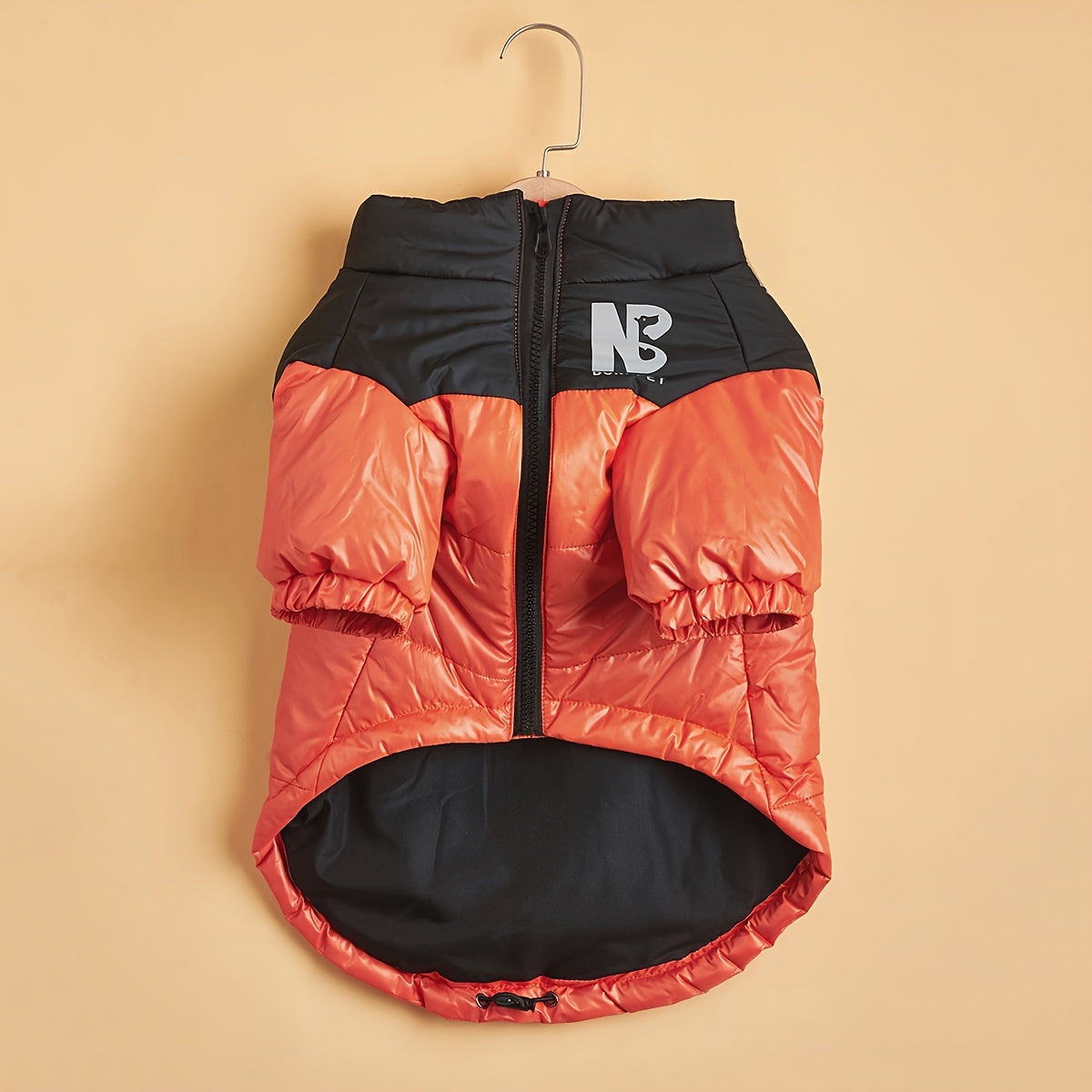 Thick Padded Winter Warm Dog Coat, Reflective Letter Graphic Jacket With Zip Up For Cold Seasons