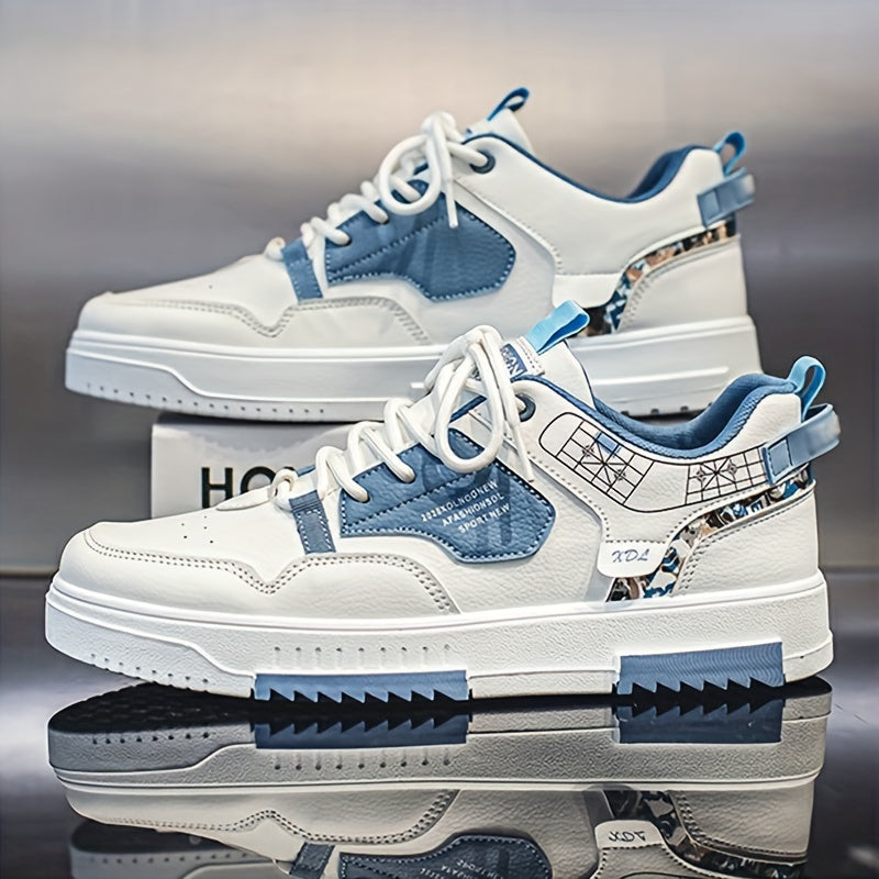 Men's Trendy Skate Shoes, Graphic Print Non-Slip Sneakers, Men's Footwear