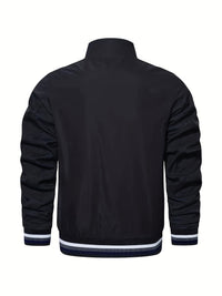 Men's Casual Baseball Jacket Coat Regular Fit College Hipster Windbreaker For Spring Autumn