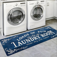 1pc Non Slip Laundry Room High Quality Runner Rug, Decor Non-Skid Comfort Standing Mat Machine Washable Text Design Laundry Mat, Floor Mats & Matting for Kitchen, Porch, Bathroom, Hotel, Commercial Laundry Rooms, And Home