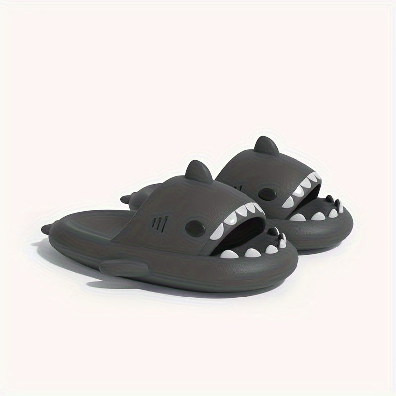 Comfy Shark Cartoon Slides - Unisex Slippers with Soft Wear-Resistant Soles for Casual Summer Outdoor Beach Wear - Breathable, Lightweight, and Easy to Clean