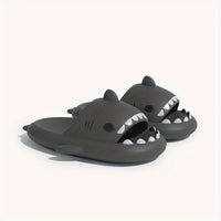 Comfy Shark Cartoon Slides - Unisex Slippers with Soft Wear-Resistant Soles for Casual Summer Outdoor Beach Wear - Breathable, Lightweight, and Easy to Clean