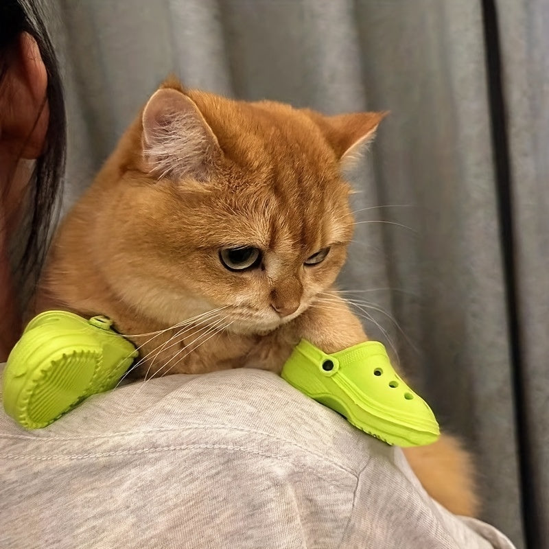 2pcs/set Pet Breathable And Comfortable Cat Shoes, Cute Puppy Sandals, Candy Color, Summer Outdoor Anti-slip, Anti-scratch, Durable Bite Dog Boots For Small Cats And Dogs Gifts Supplies