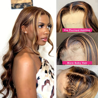 250% Density Ultra-Lush Honey Blonde Body Wave Wig - 13x6x1 T-Part Remy Human Hair with Pre-Plucked Natural Hairline & Baby Hair