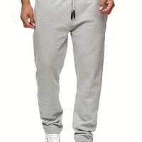 Men'S Fashion Casual Solid Color Fleece-Lined Joggers
