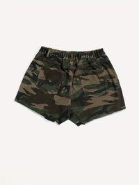 Women's Plus Size Casual Camouflage Denim Shorts, Frayed Hem, High-Waisted Summer Fashion, Camo Pattern, Streetwear Style