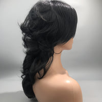 [Heat Resistant Mullet Wig] 180% Density Heat Resistant Synthetic Hair Wig - Chic Pixie Cut Mullet for Women - Long Wavy Style with Bangs, Beginner-Friendly, Voluminous Body Wave Texture