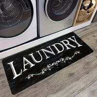 1pc Non Slip Laundry Room High Quality Runner Rug, Decor Non-Skid Comfort Standing Mat Machine Washable Text Design Laundry Mat, Floor Mats & Matting for Kitchen, Porch, Bathroom, Hotel, Commercial Laundry Rooms, And Home
