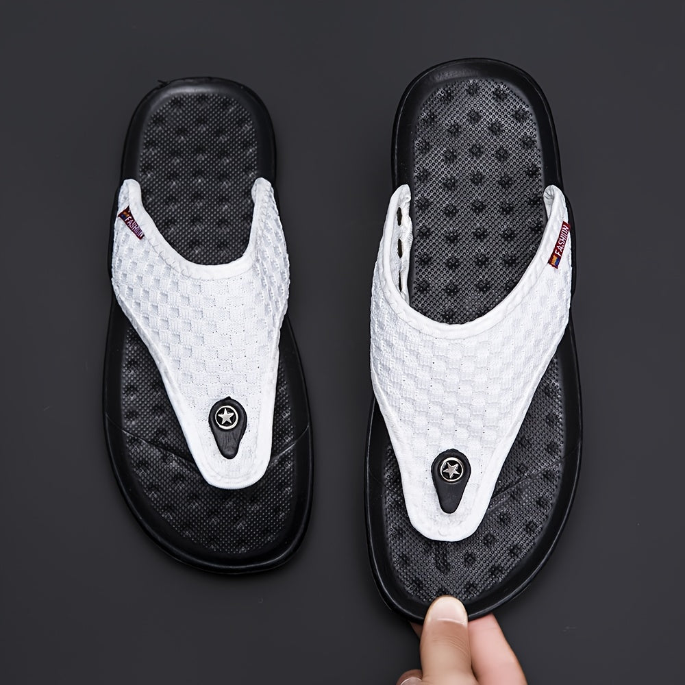 Men's Thong Sandals, Casual Lightweight Flip-flops Shoes Toe Post Sandals For Indoor Outdoor Walking, Beach Shoes For Spring And Summer