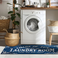 1pc Non Slip Laundry Room High Quality Runner Rug, Decor Non-Skid Comfort Standing Mat Machine Washable Text Design Laundry Mat, Floor Mats & Matting for Kitchen, Porch, Bathroom, Hotel, Commercial Laundry Rooms, And Home