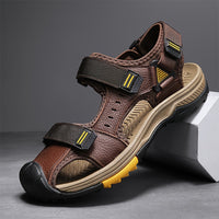 [Breathable Sandals] Summer Breathable Men's Sandals | Casual Sporty Open-Toe Shoes with Adjustable Straps, Faux Cover & Rubber Sole for Beach, Hiking, and Outdoor Activities