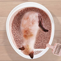 Pet Semi-Enclosed Cat Litter Box Detachable Cat Toilet with Cat Litter Shovel - For Cat Owners - Easy Cleaning & Odor Control - Suitable for Indoor Cats - Great Gift for Cat Lovers