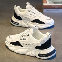 Mens Fashionable Chunky Sneakers - Ultra-Breathable Pillow Sole - Secure Non-Slip Grip - Durable for Outdoor Adventures - Comfortable Lace-Up Mens Shoes
