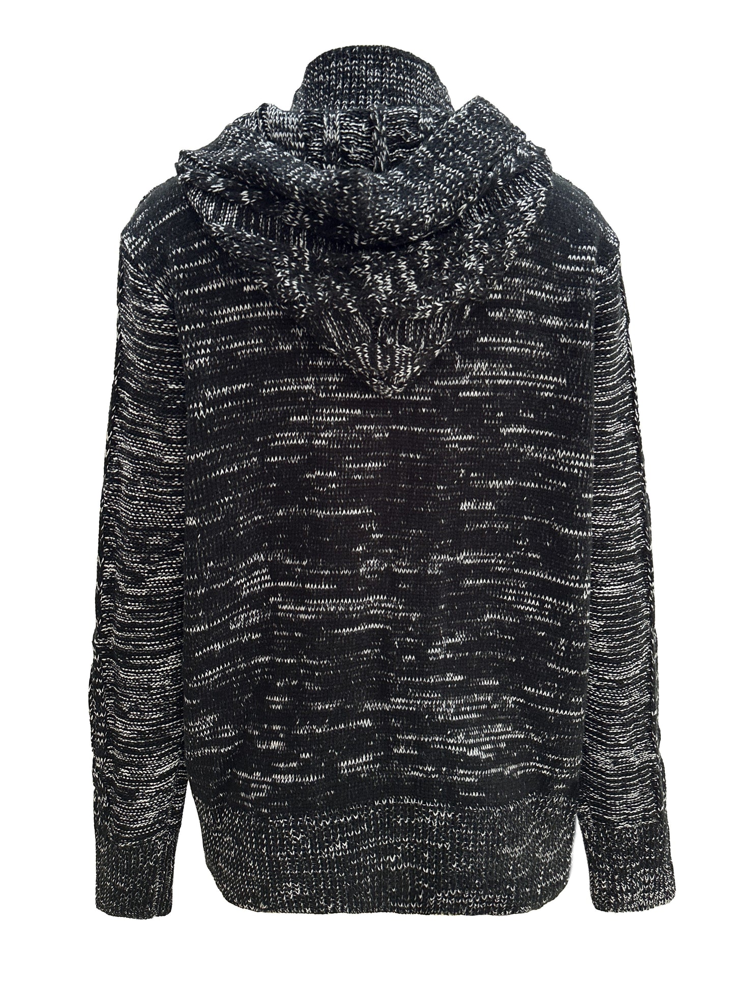 Women's Cable Knit Hooded Cardigan with Buttons and Pockets - Cozy Long Sleeve Sweater Coat for Casual Wear