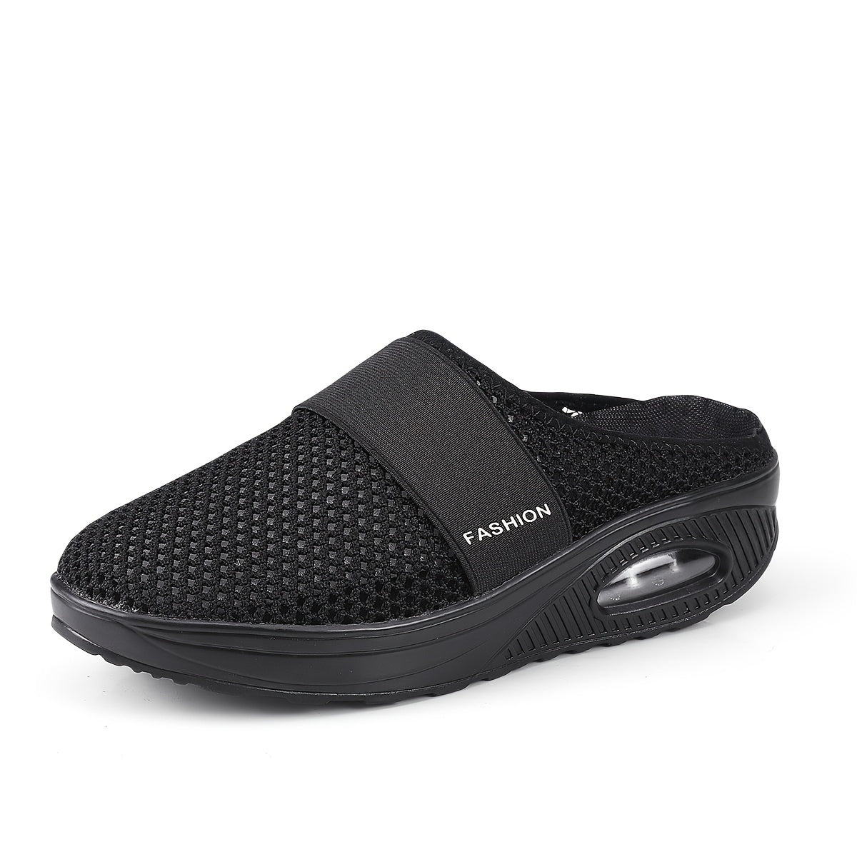 Women's Flying Woven Mesh Sandals, Casual Air Cushion Sole Mules, Breathable & Lightweight Mule Sneakers