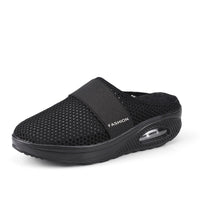 Women's Flying Woven Mesh Sandals, Casual Air Cushion Sole Mules, Breathable & Lightweight Mule Sneakers