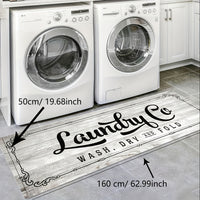 1pc Non Slip Laundry Room High Quality Runner Rug, Decor Non-Skid Comfort Standing Mat Machine Washable Text Design Laundry Mat, Floor Mats & Matting for Kitchen, Porch, Bathroom, Hotel, Commercial Laundry Rooms, And Home
