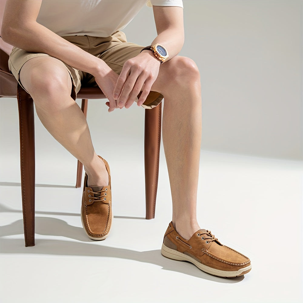 Men's Solid Colour Loafer Shoes, Comfy Non Slip Rubber Sole Casual Durable Dress Shoes, Men's Footwear